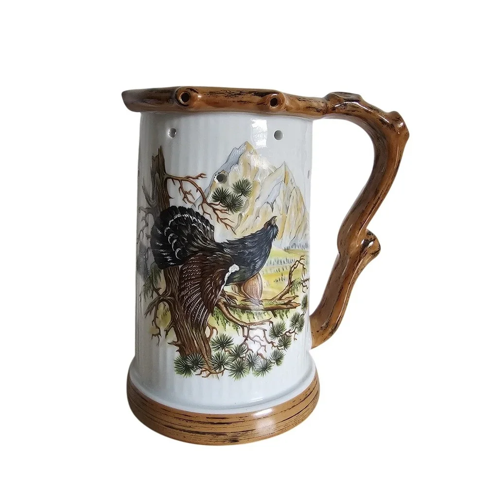 Dresden Porcelain Lithophane Nude Silhouette Puzzle German 50's Beer Stein Boar‎